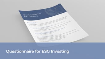 Questionnaire for ESG Investing